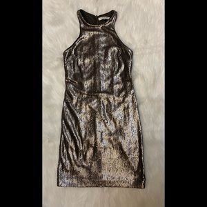 Halston Heritage Antique Silver Sequin dress.